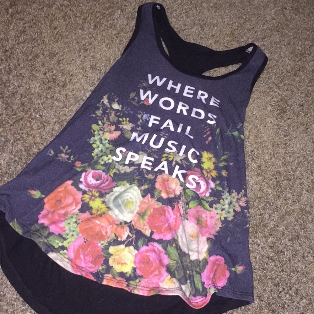 Floral music tank top